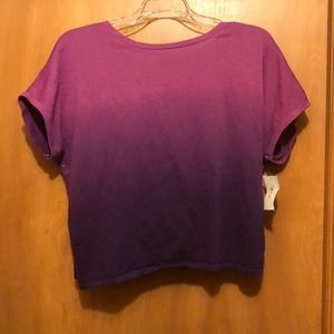 Trina Turk tied dyed open back crop top.